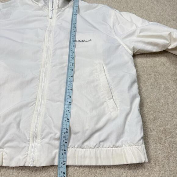 Vintage Eddie Bauer White/Navy Nylon Fleece Lined Jacket Women’s Medium 1990s - Picture 7 of 7